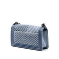 Old Medium Chevron Denim Boy Flap