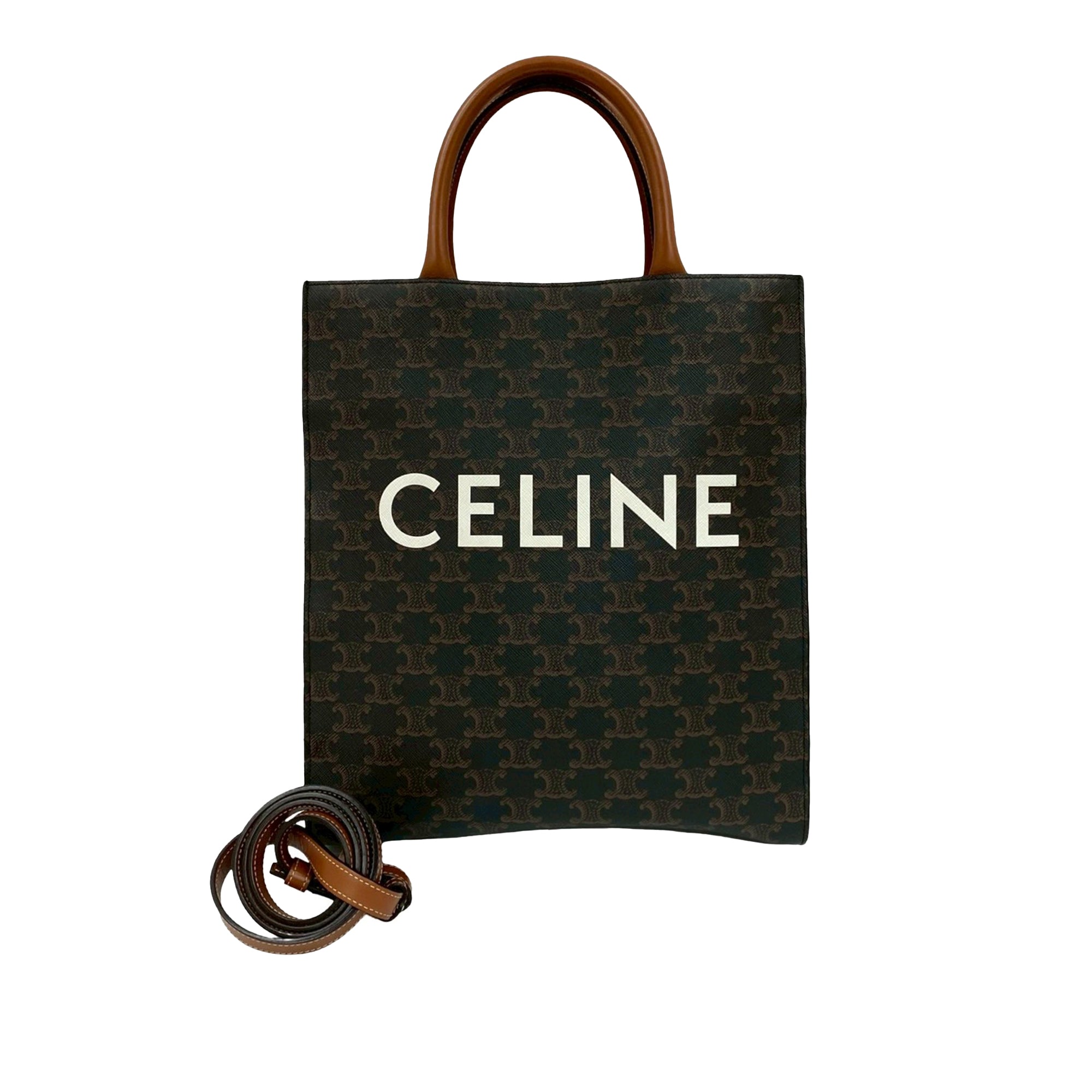 Small Triomphe Coated Canvas Vertical Cabas Tote