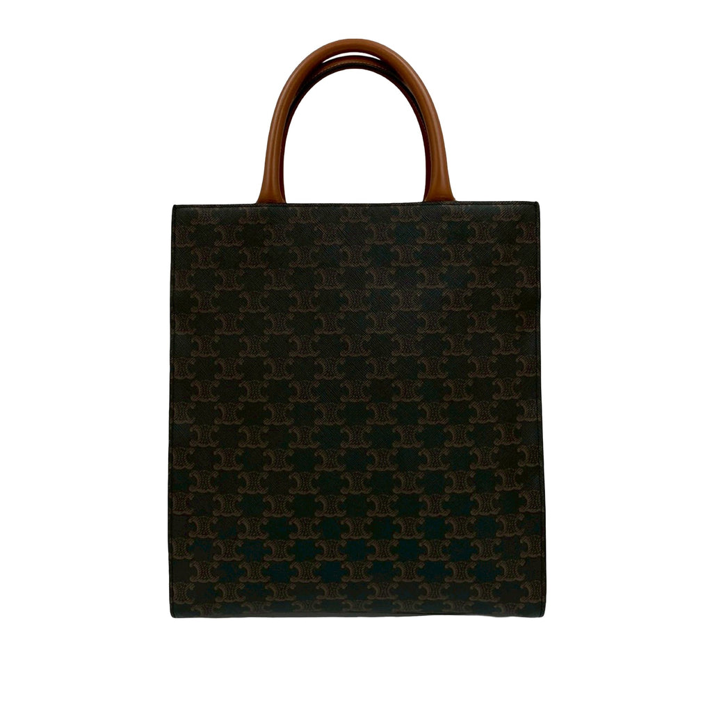 Small Triomphe Coated Canvas Vertical Cabas Tote