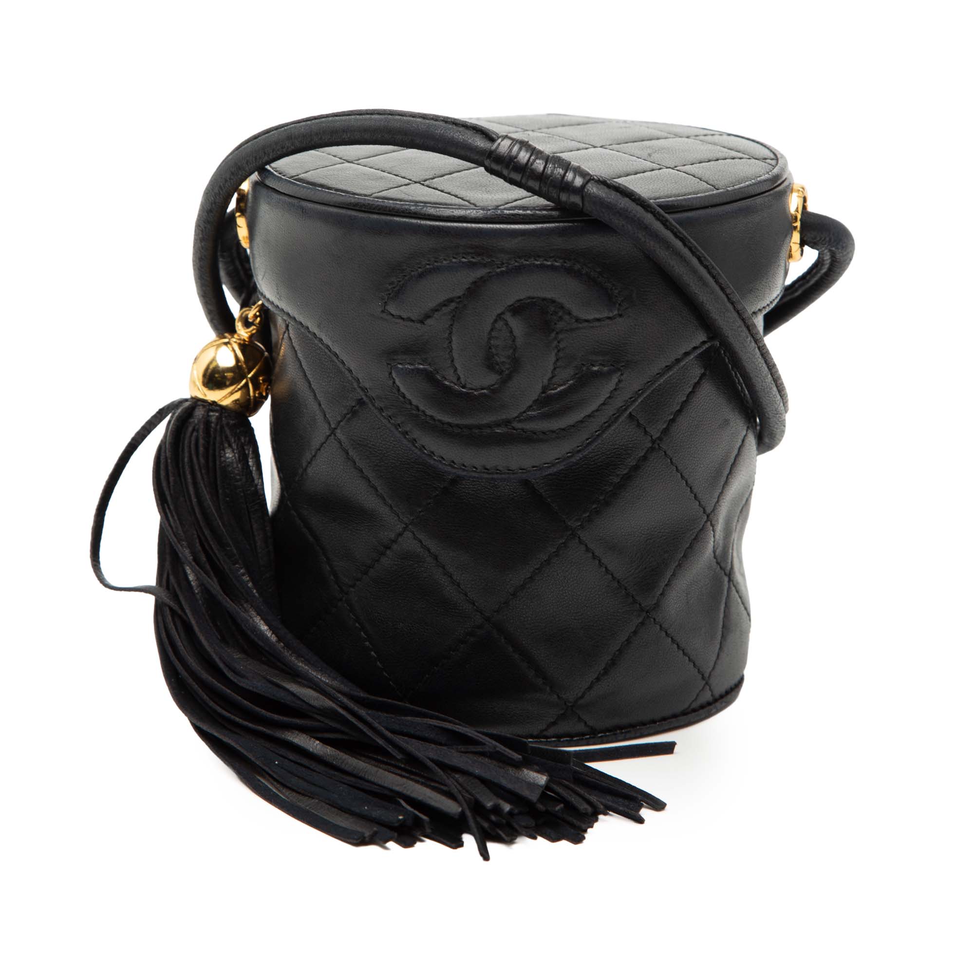 Mini Quilted Lambskin Canteen Tassel Vanity Case