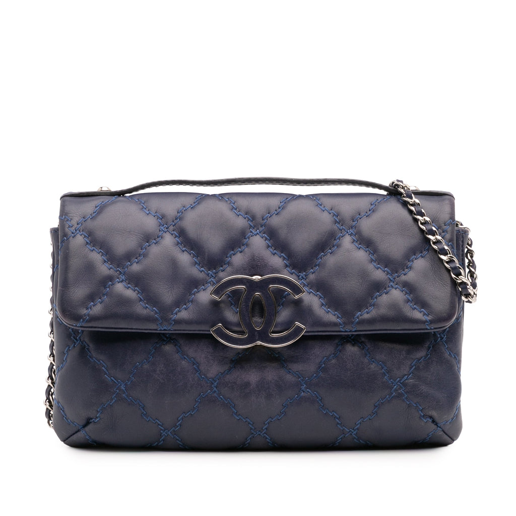 Mini Lambskin Double Stitch Hamptons Flap