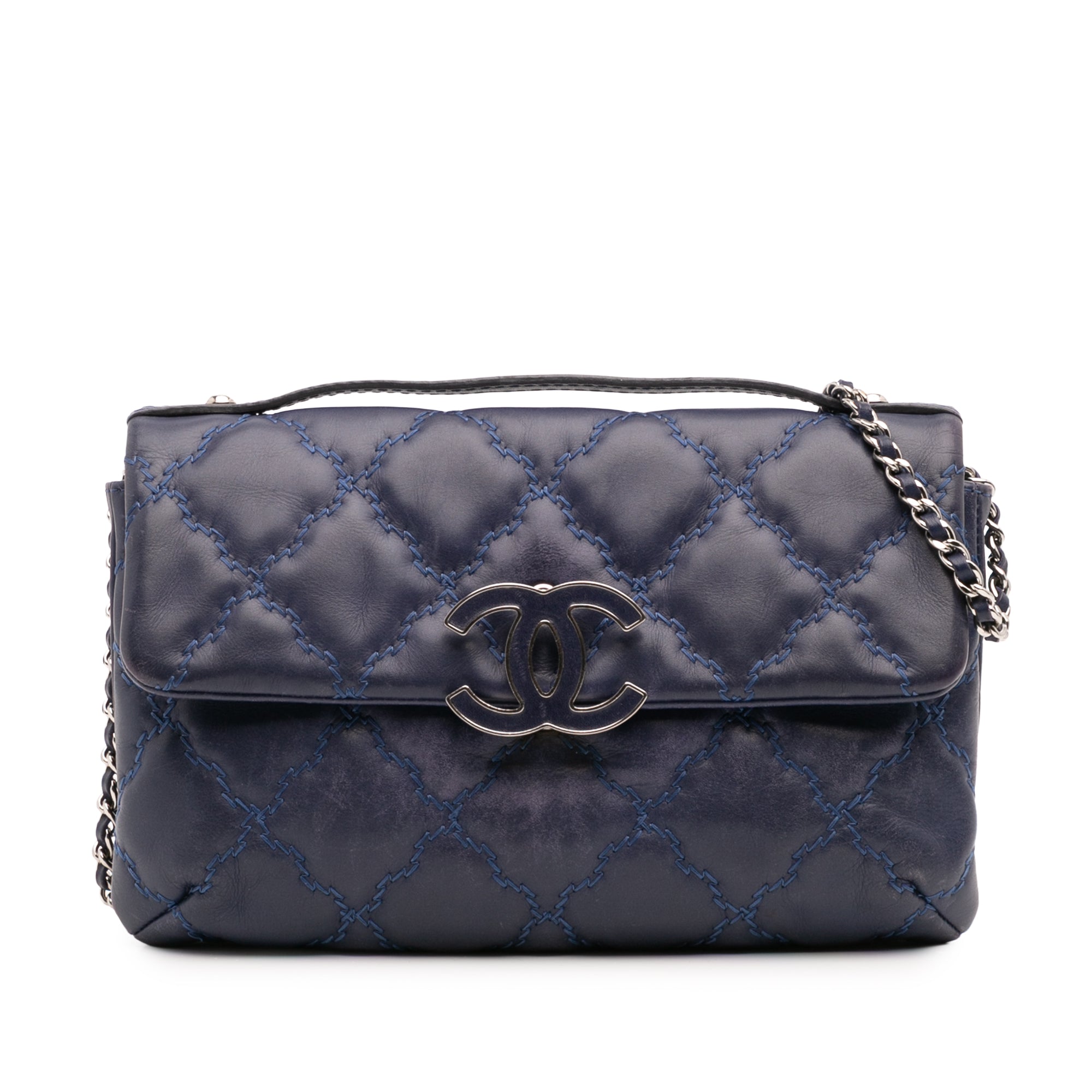 Mini Lambskin Double Stitch Hamptons Flap