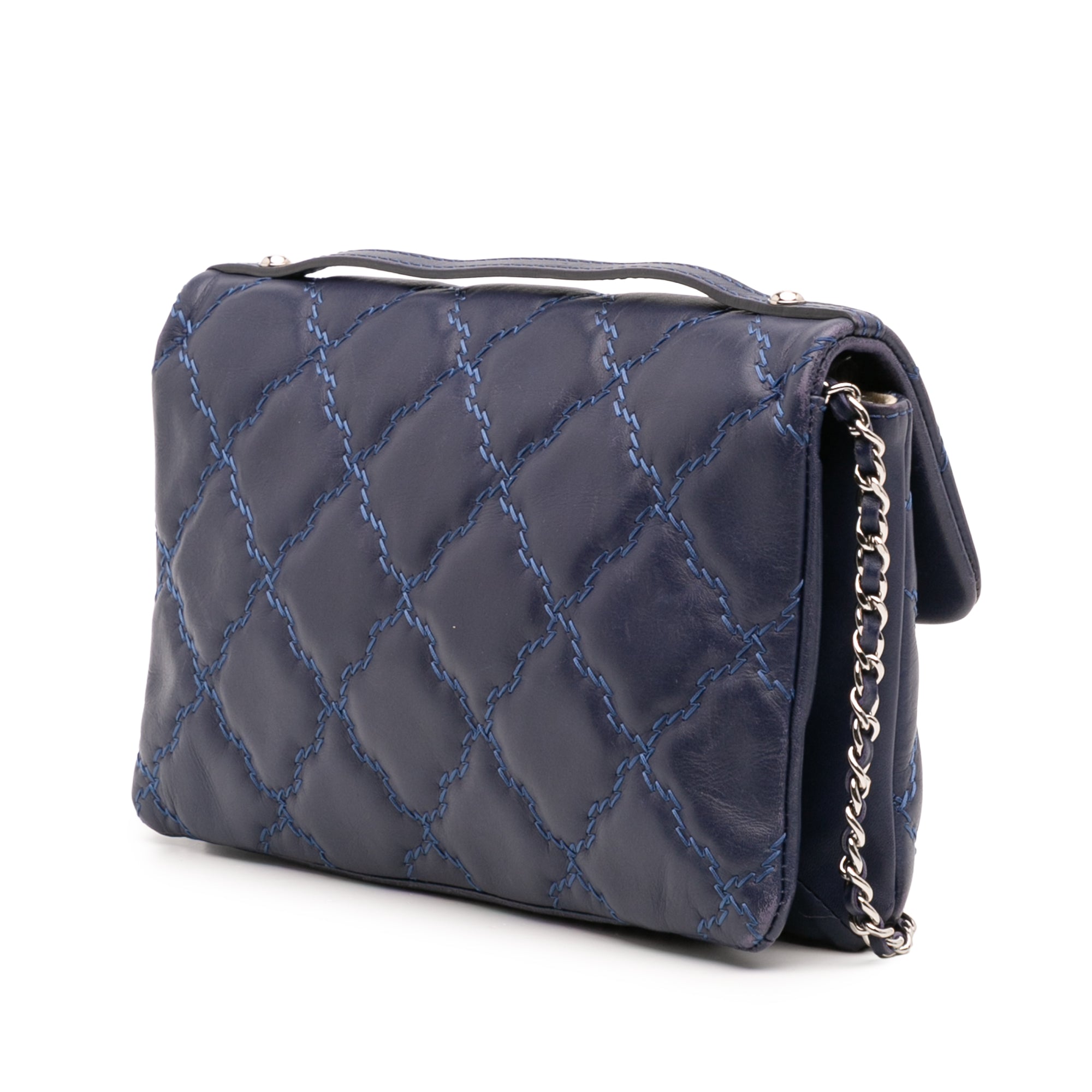Mini Lambskin Double Stitch Hamptons Flap