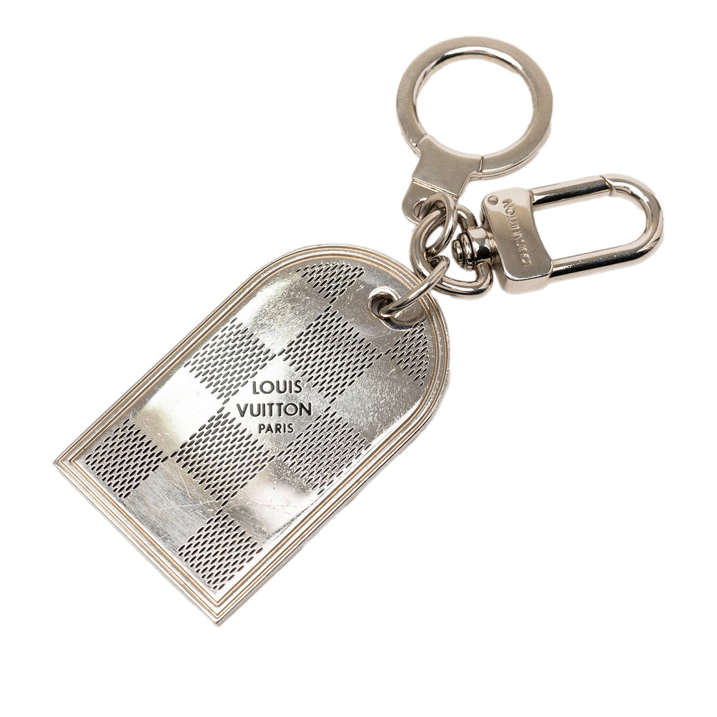 Brass Damier Porte Cles Address Bag Charm and Key Holder