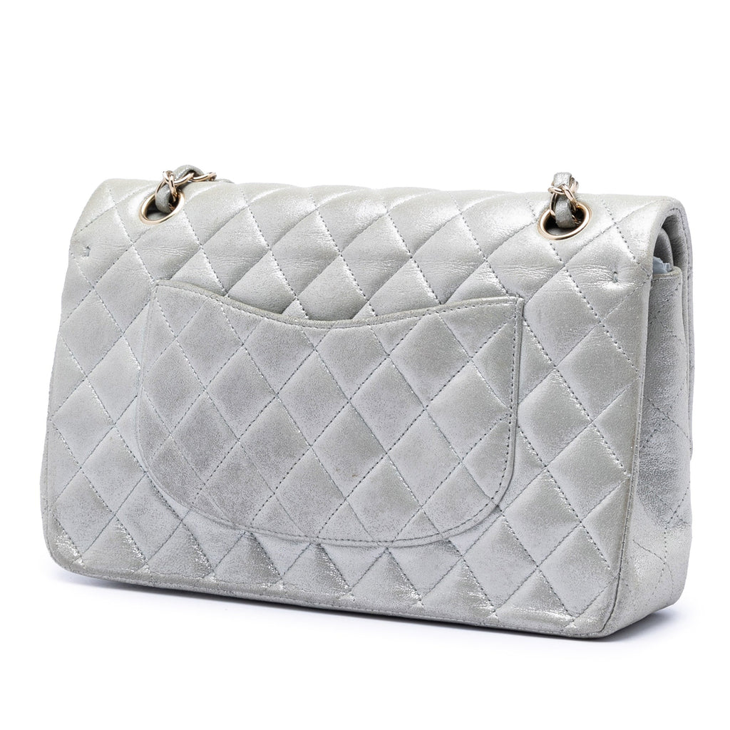 Medium Classic Iridescent Lambskin Double Flap