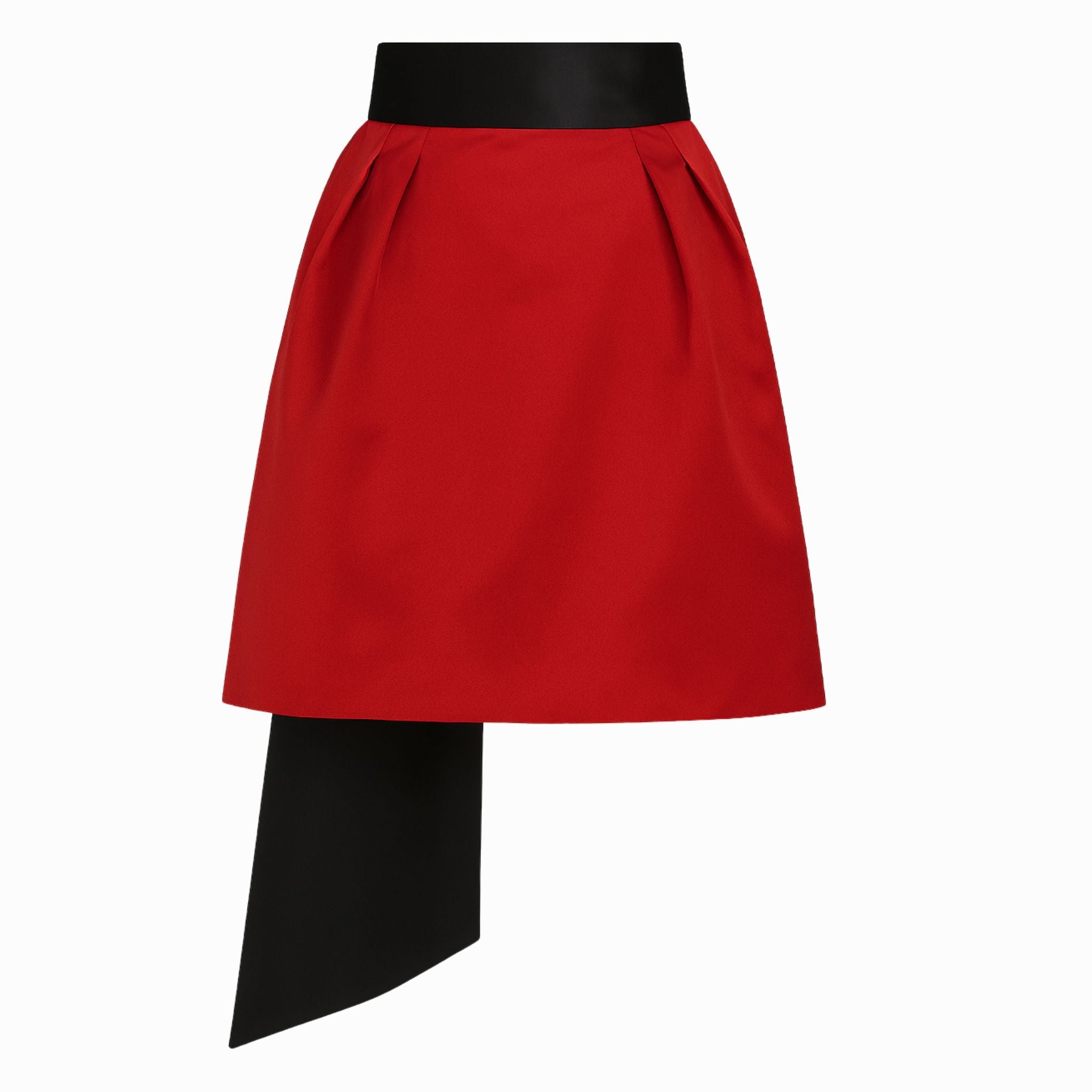 Red Mini Skirt with Back Bow Detail