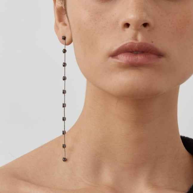 NATALIA Black Diamond Drop Earring Single By ALINKA Fine Jewellery