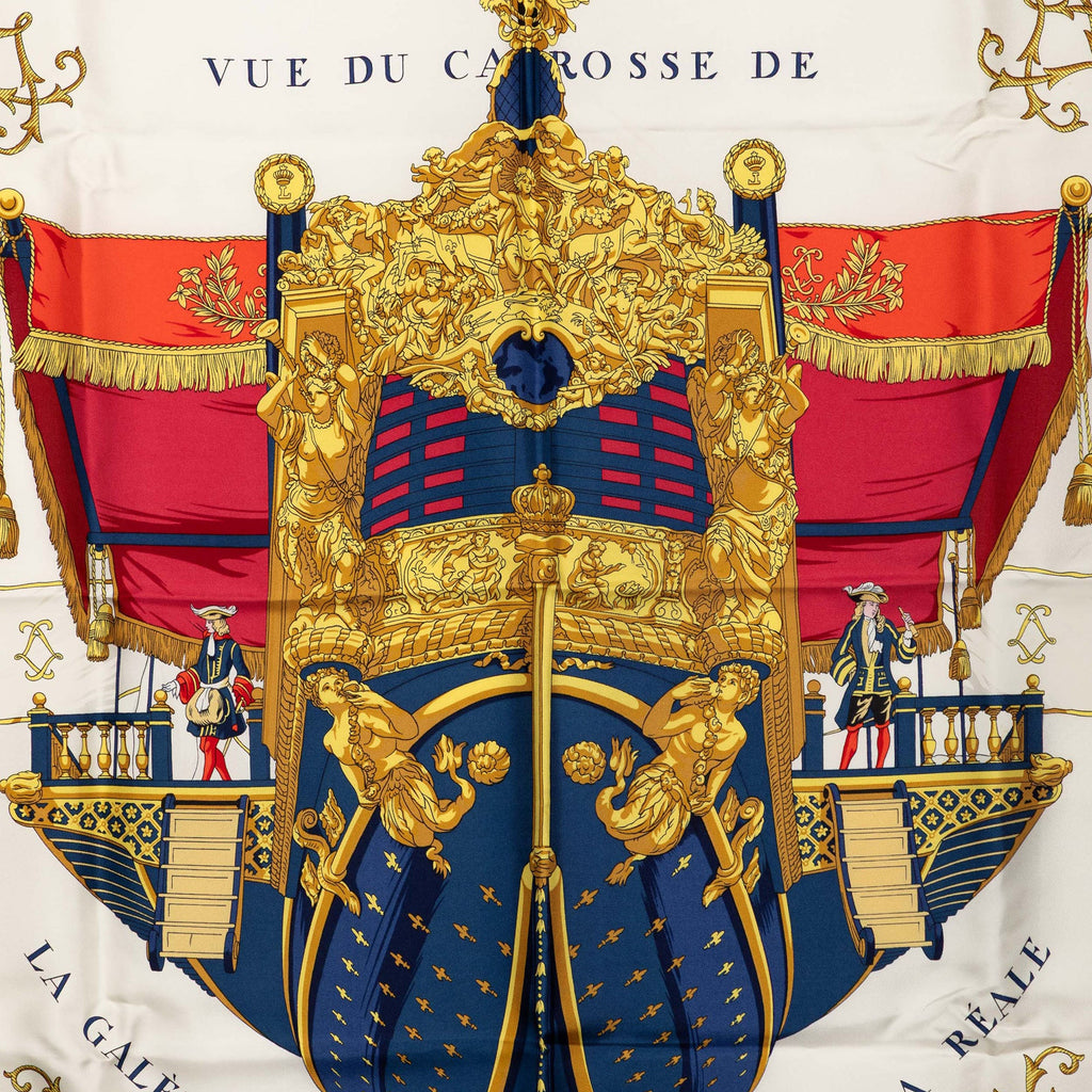 Vue Du Carrosse De La Galere La Reale Silk Scarf 90