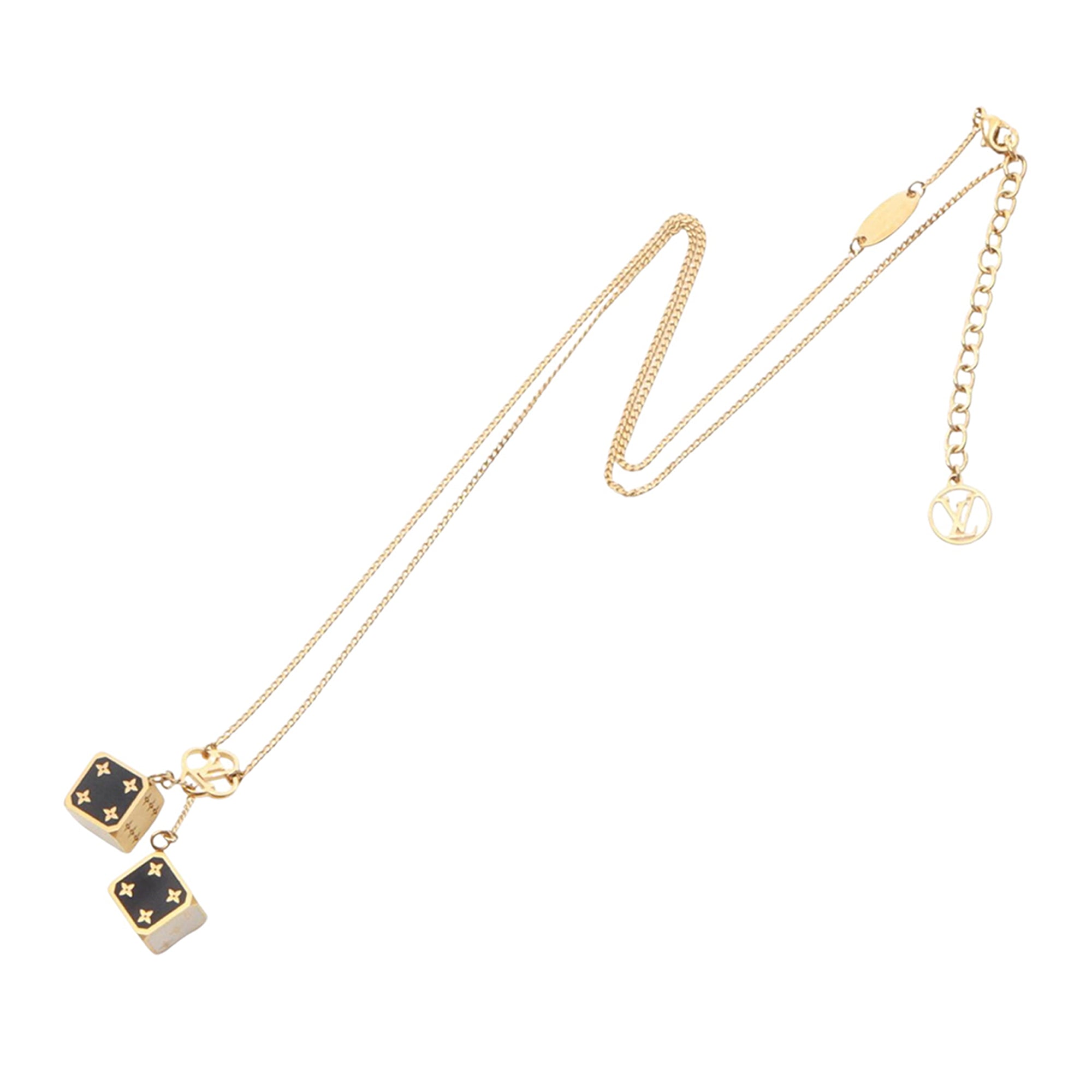 Gold Plated Game On Dice Pendant Necklace