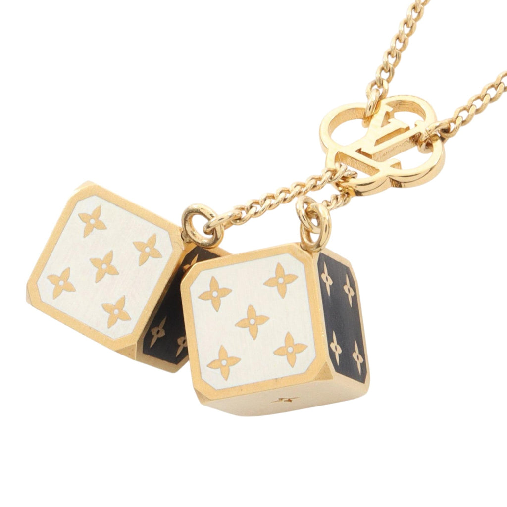 Gold Plated Game On Dice Pendant Necklace