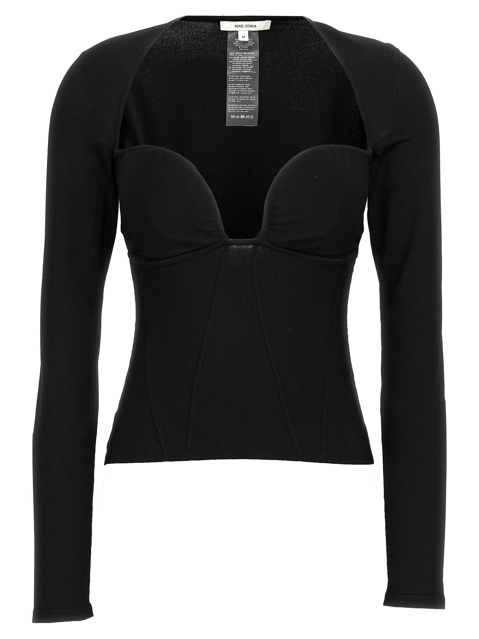 Nensi Dojaka Padded Bustier Bustier Top — Black