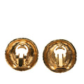 Gold Plated Rhinestone Round Clip On Earrings
