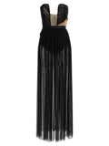 Nensi Dojaka Corsetto Draped Gown — Black