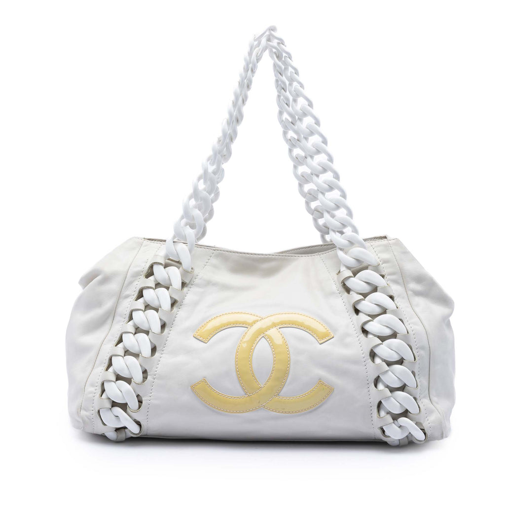 Calfskin Modern Chain Rhodoid East West Tote