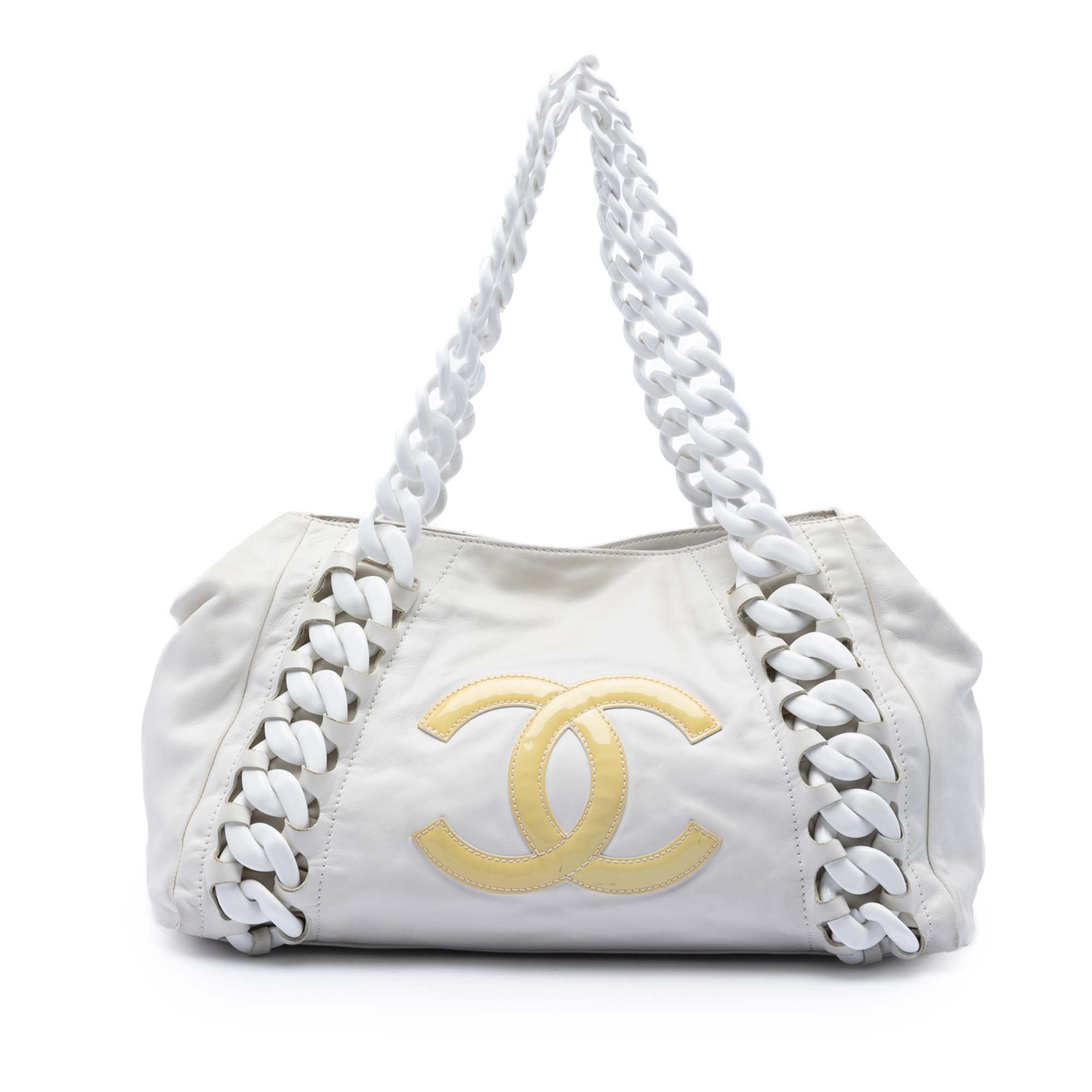 Calfskin Modern Chain Rhodoid East West Tote