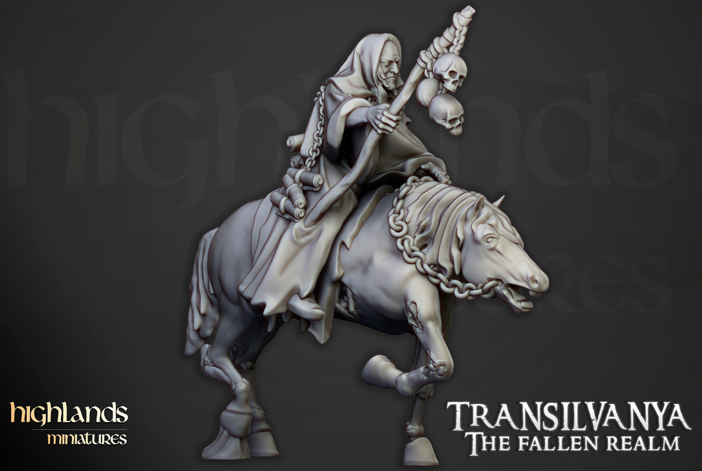 Necromancer on Horse, Highlands Miniatures