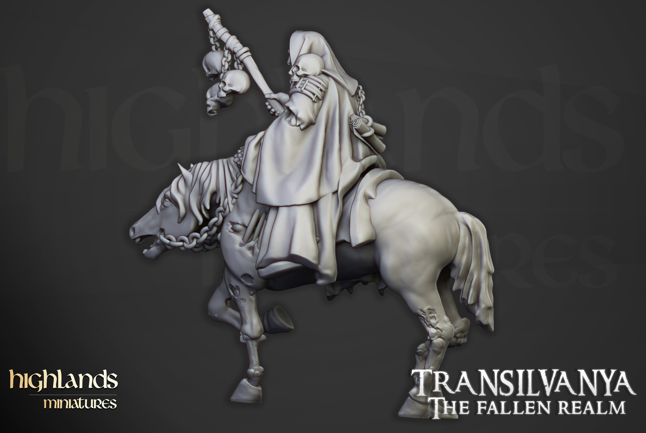 Necromancer on Horse, Highlands Miniatures