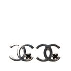 Silver Plated CC Rhinestone Push Back Earrings