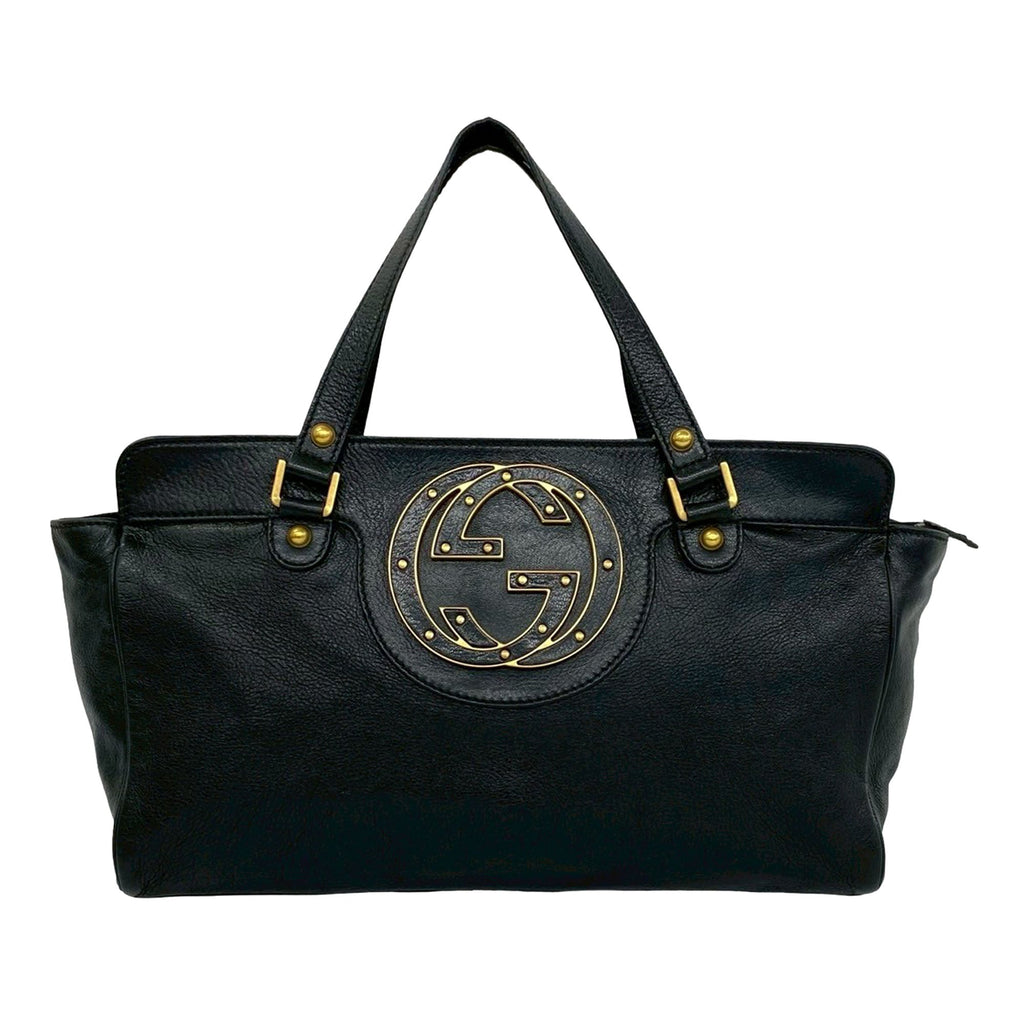 Studded Leather Interlocking G Blondie Tote