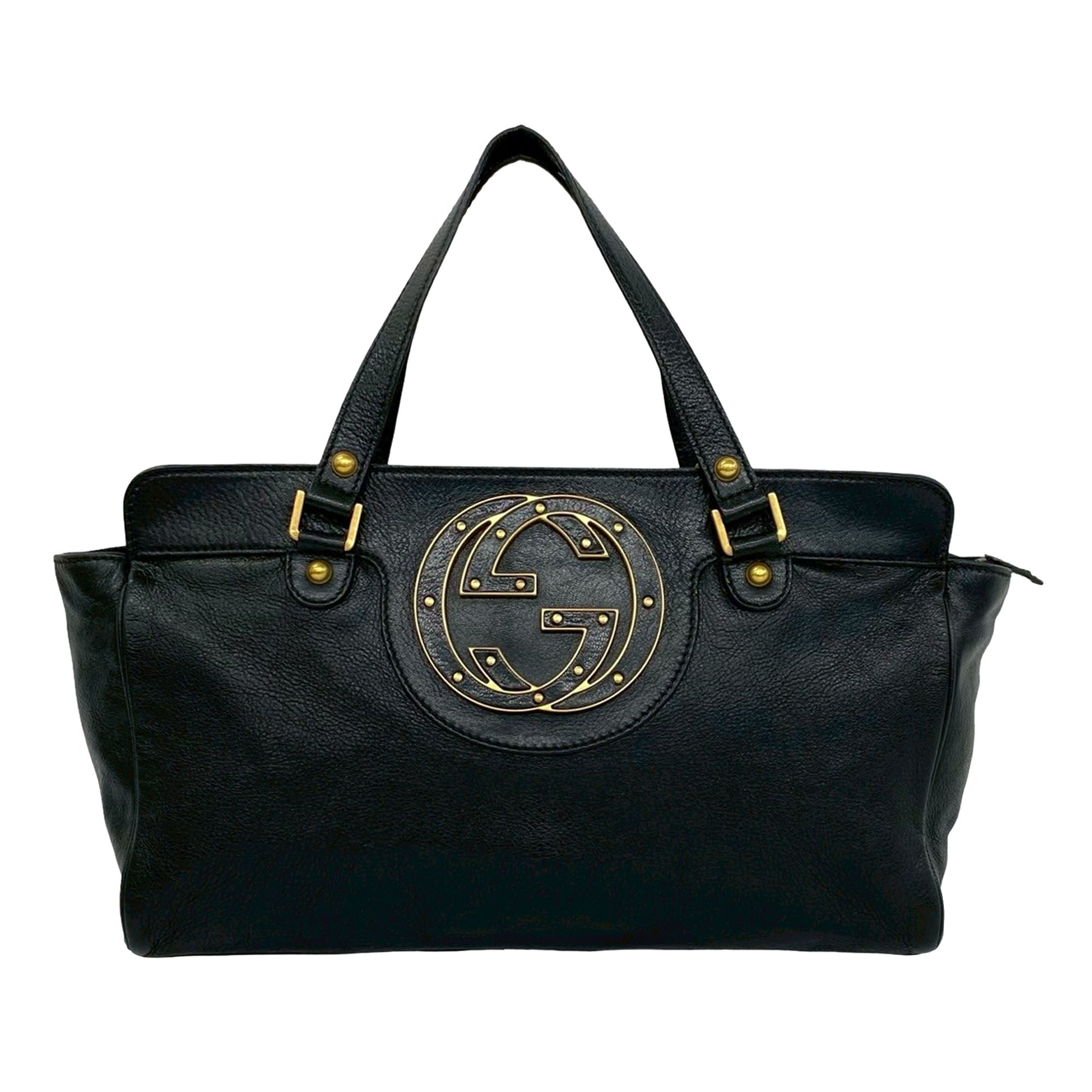 Studded Leather Interlocking G Blondie Tote