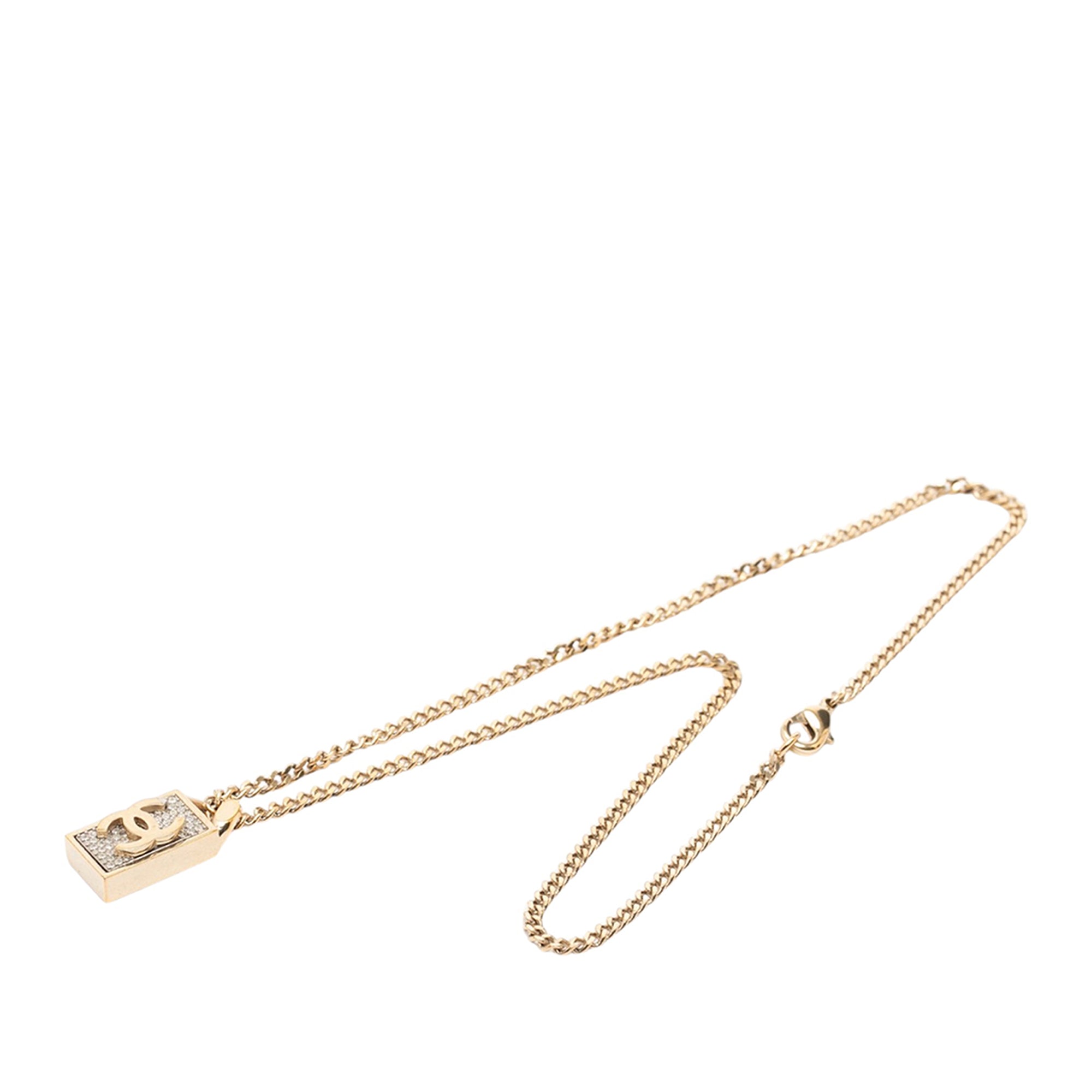CC Gold Plated Strass Necklace Pendant