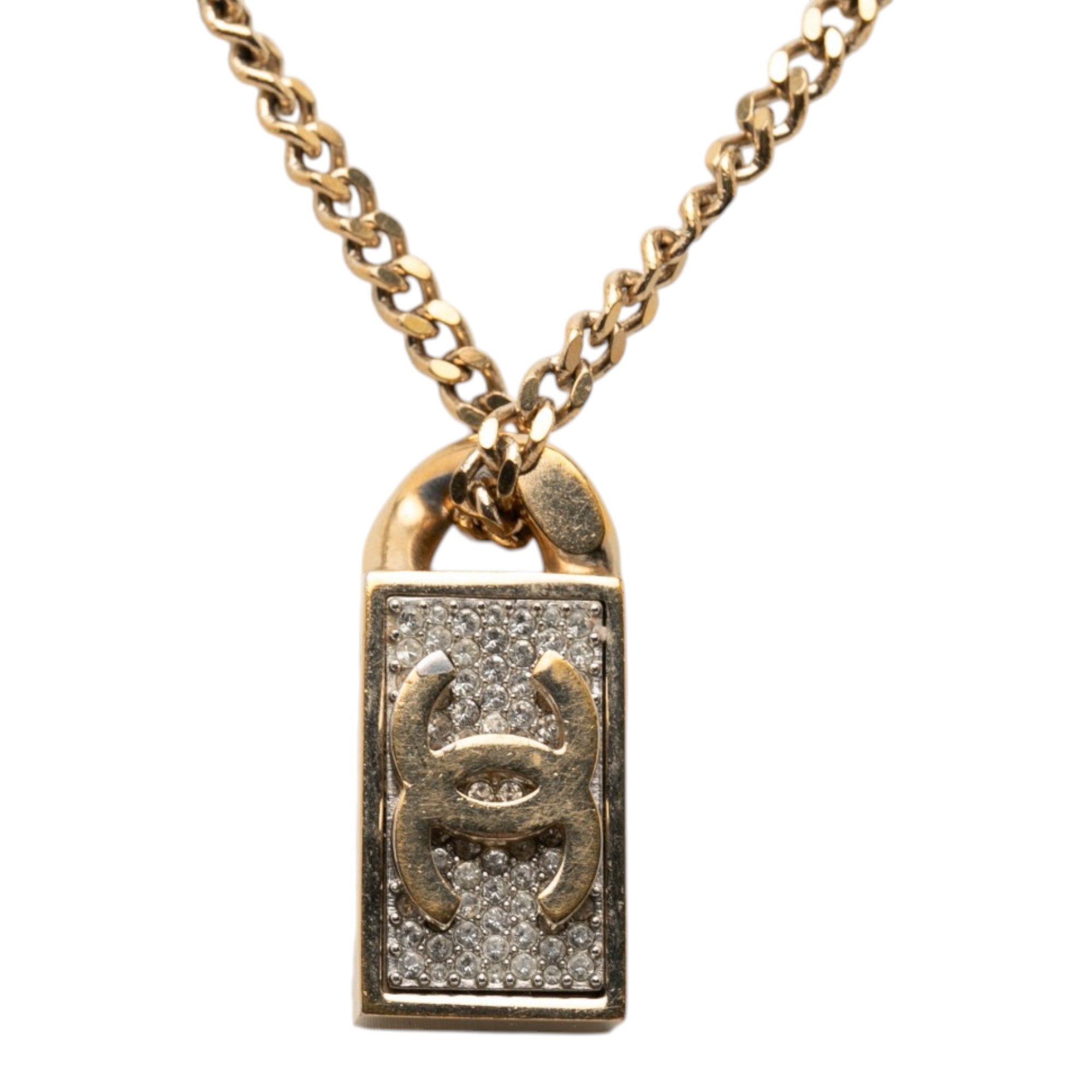 CC Gold Plated Strass Necklace Pendant