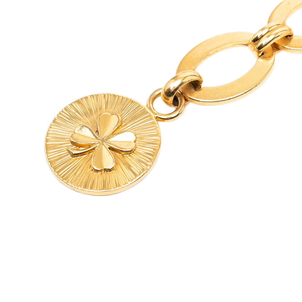 Gold Plated Clover Medallion Chain Belt