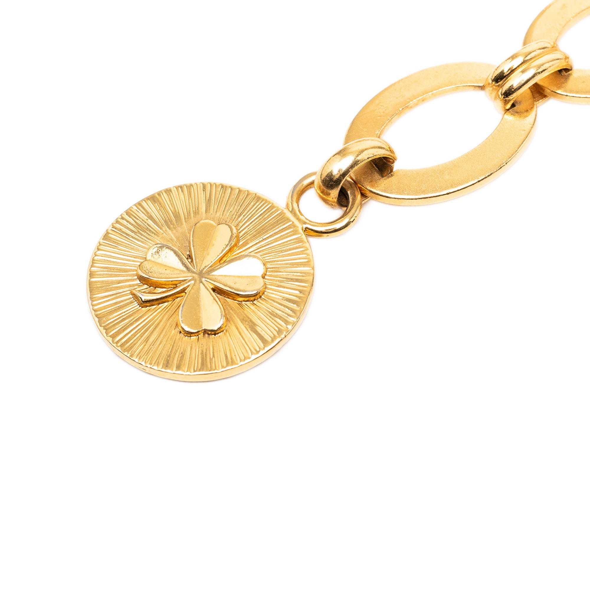 Gold Plated Clover Medallion Chain Belt