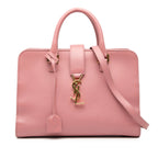 Small Leather Monogram Cabas Satchel
