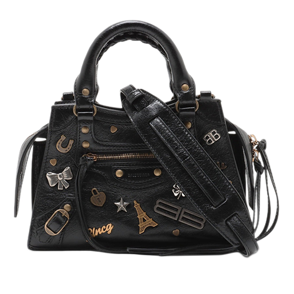 Mini Embellished Lambskin Neo Classic City Satchel