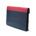 Large Tricolor Leather Pocket Envelope Flap on Chain