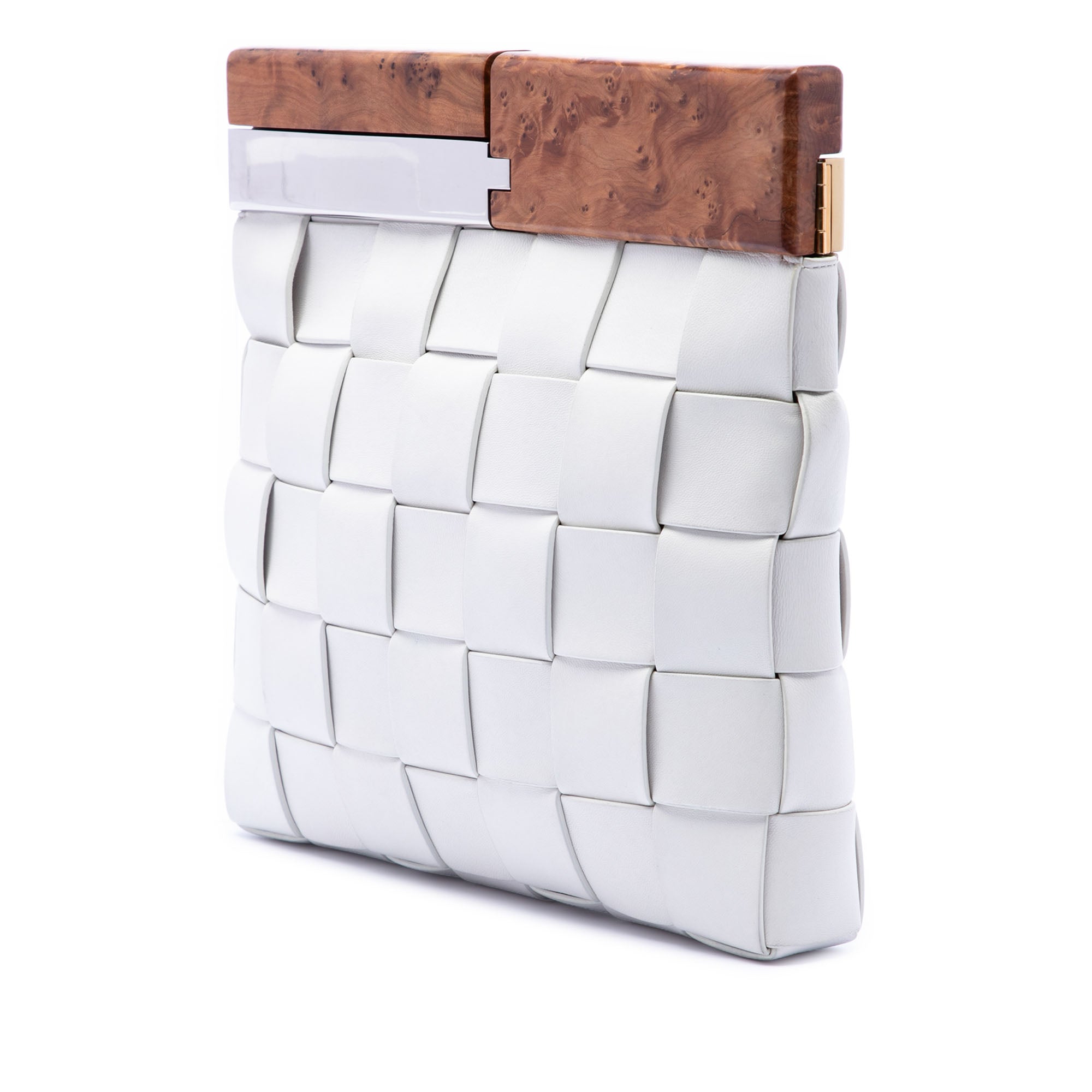Lambskin Maxi Intrecciato The Snap Clutch