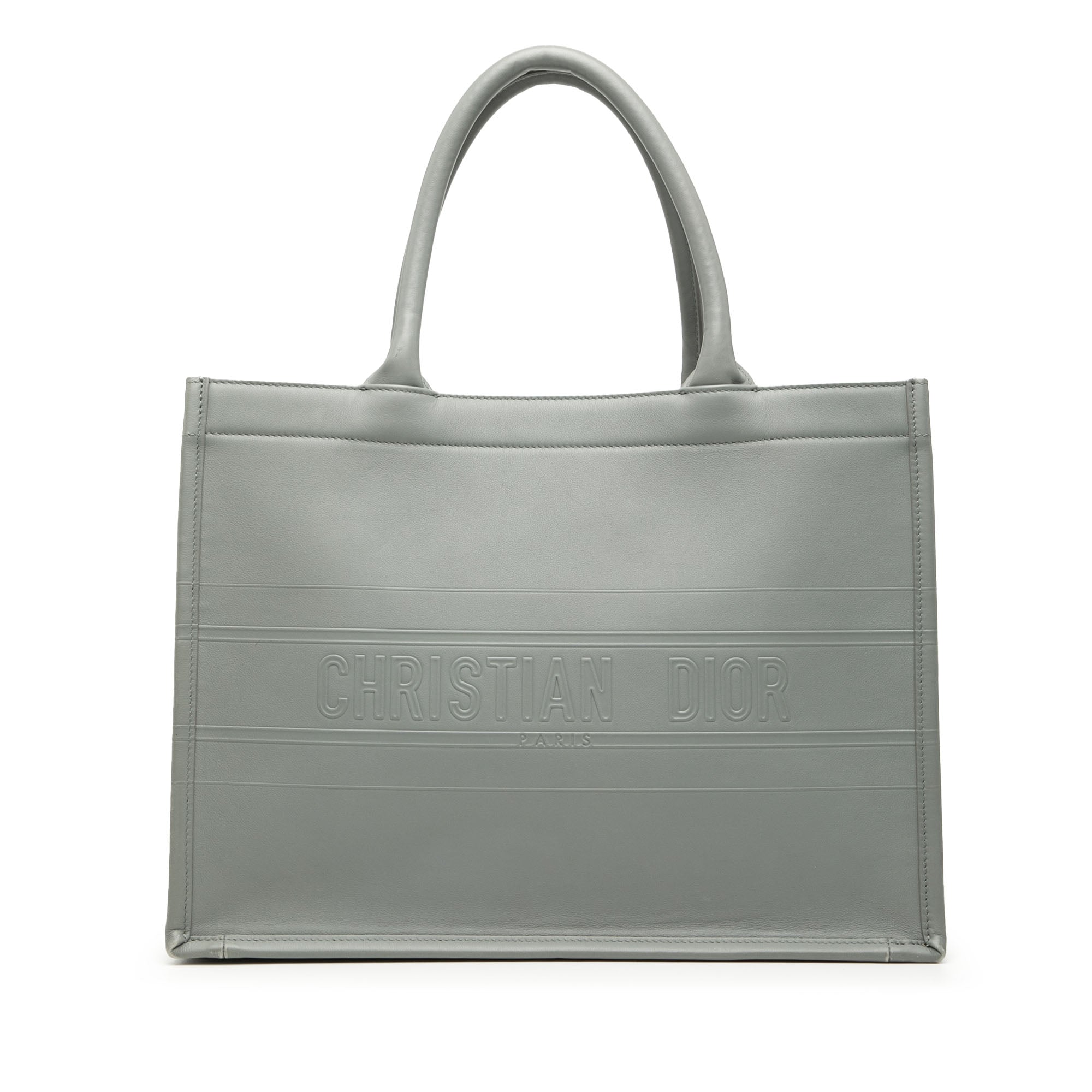Medium Embossed Leather Book Tote