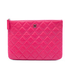Small Quilted Lambskin O Case Clutch