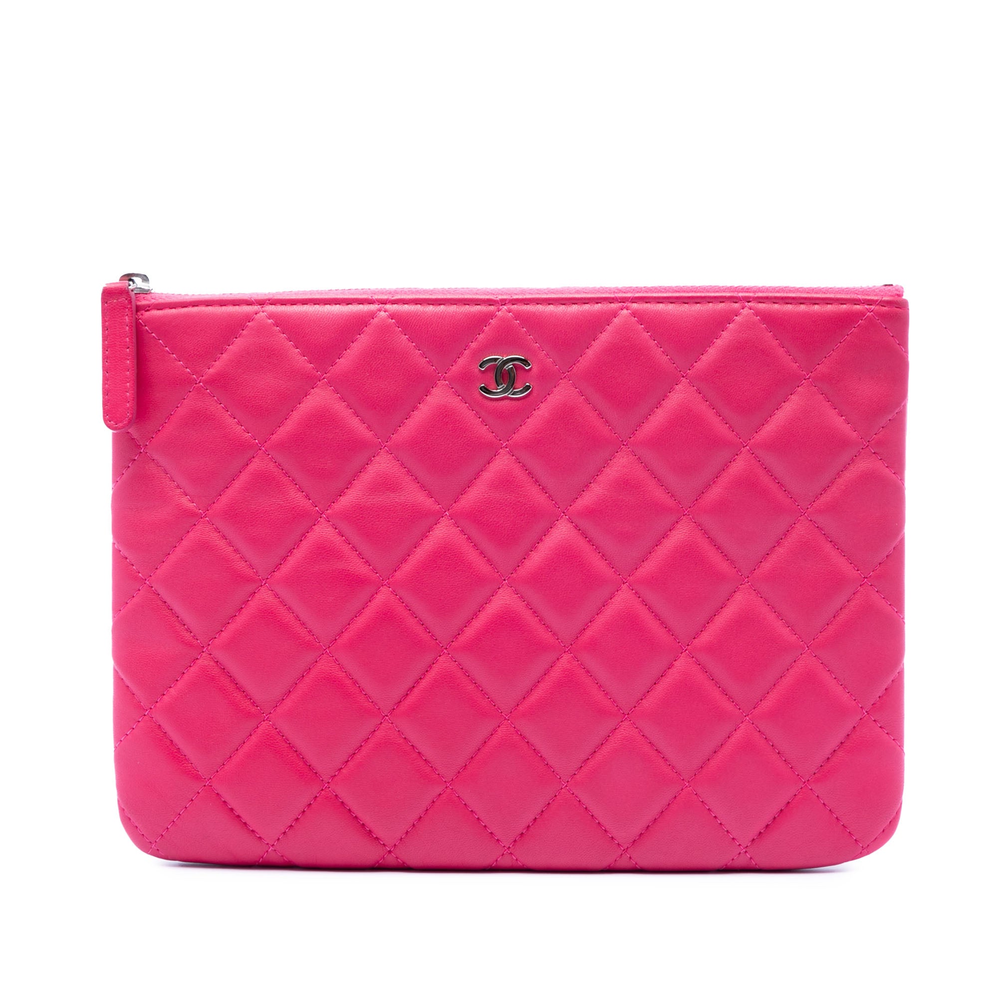 Small Quilted Lambskin O Case Clutch