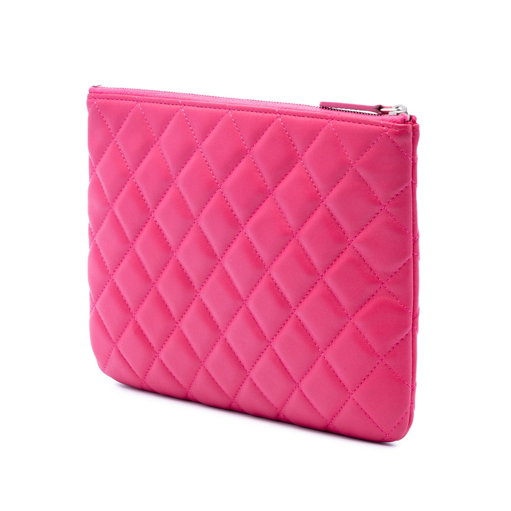 Small Quilted Lambskin O Case Clutch