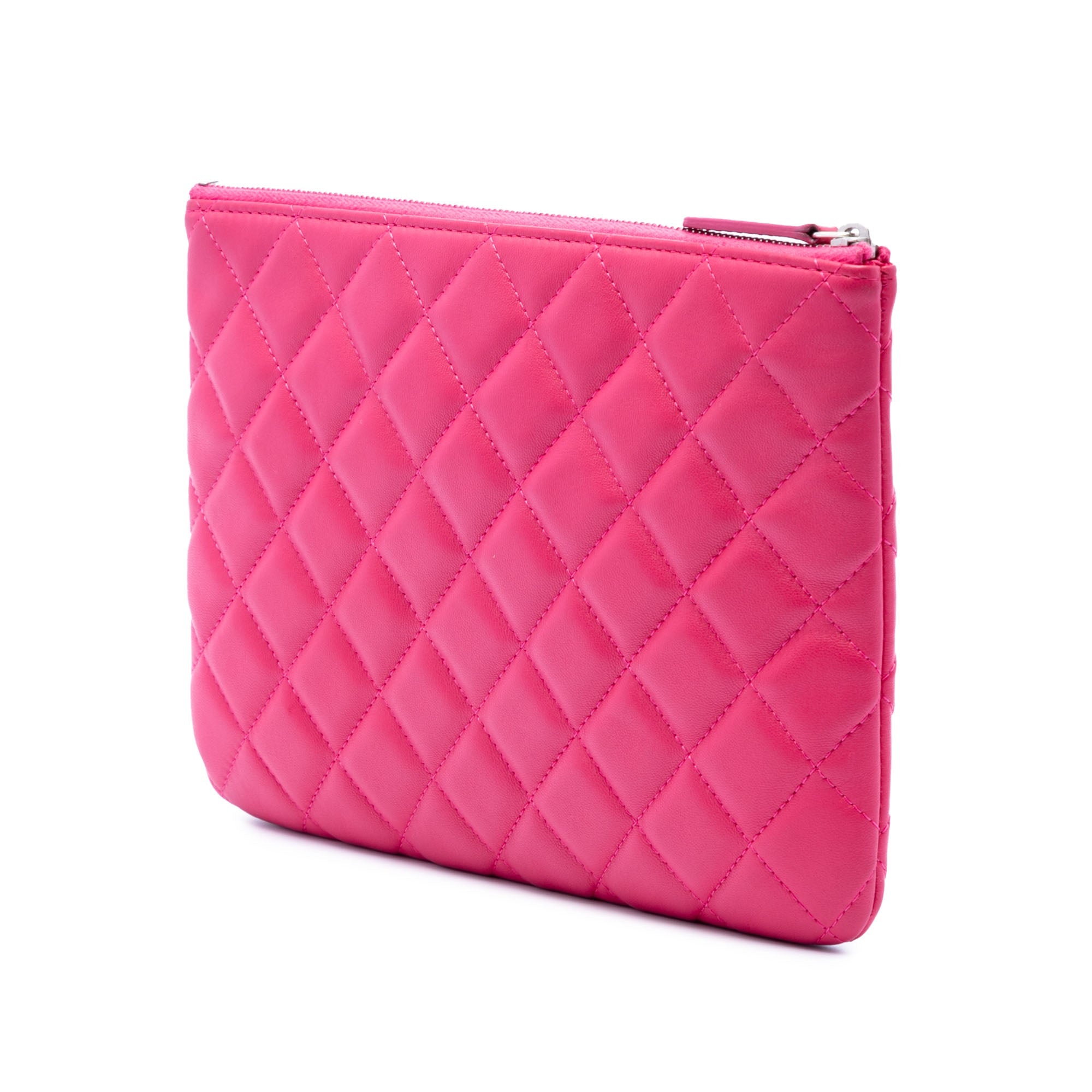 Small Quilted Lambskin O Case Clutch