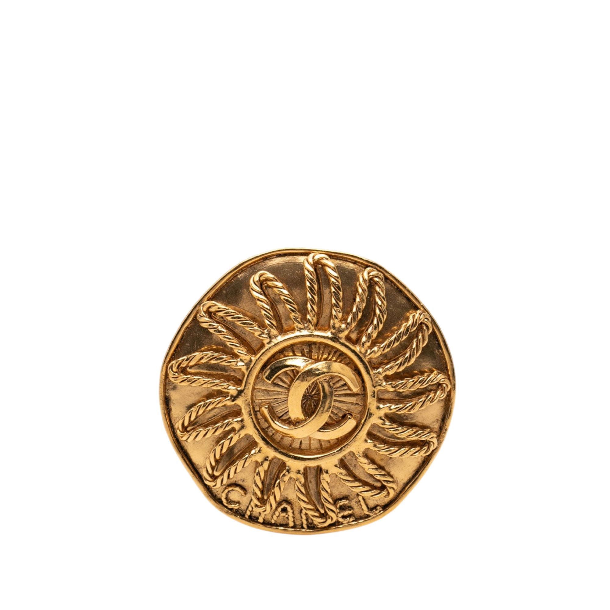 CC Gold Plated Sunburst Brooch