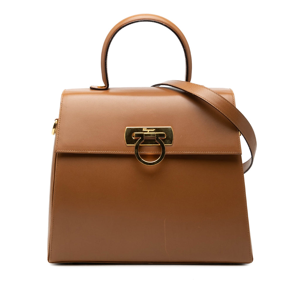 Small Leather Gancini Iconic Top Handle Bag