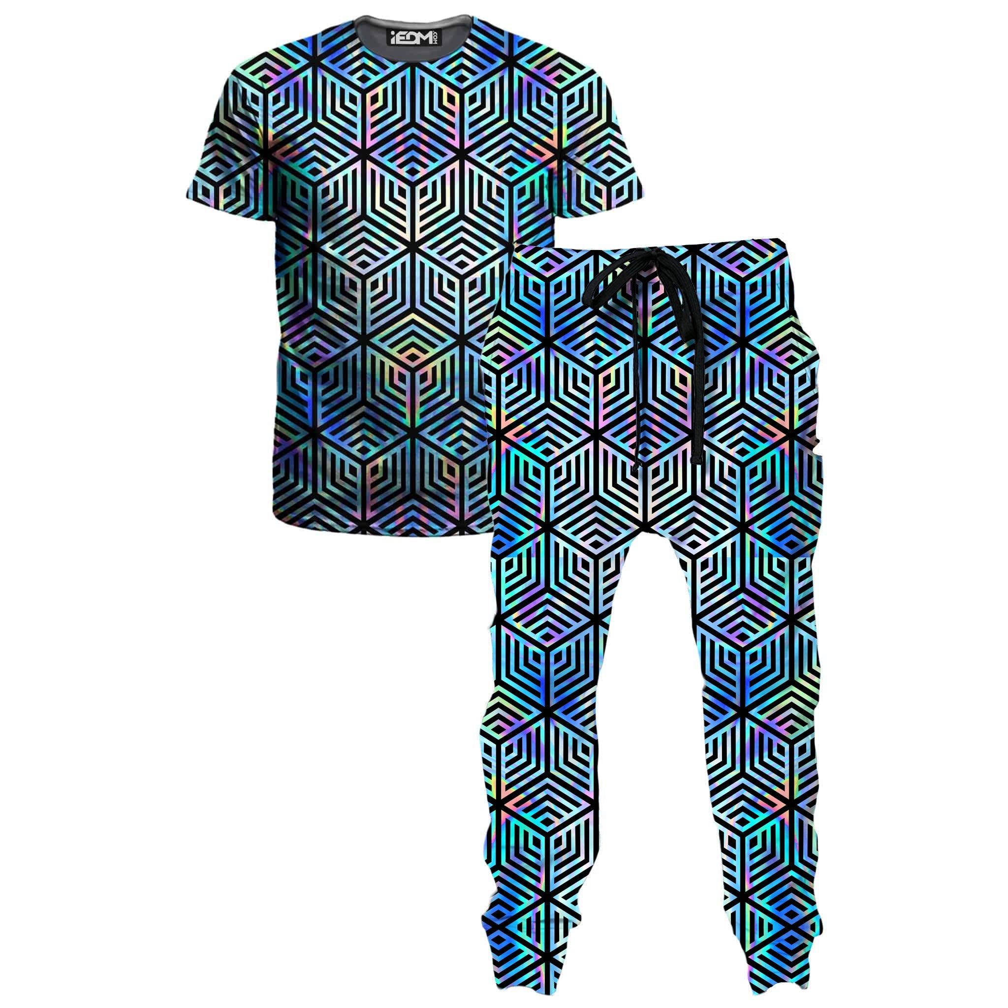 Holographic Hexagon T-Shirt and Joggers Combo