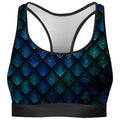 Galactic Dragon Scale Teal Rave Bra
