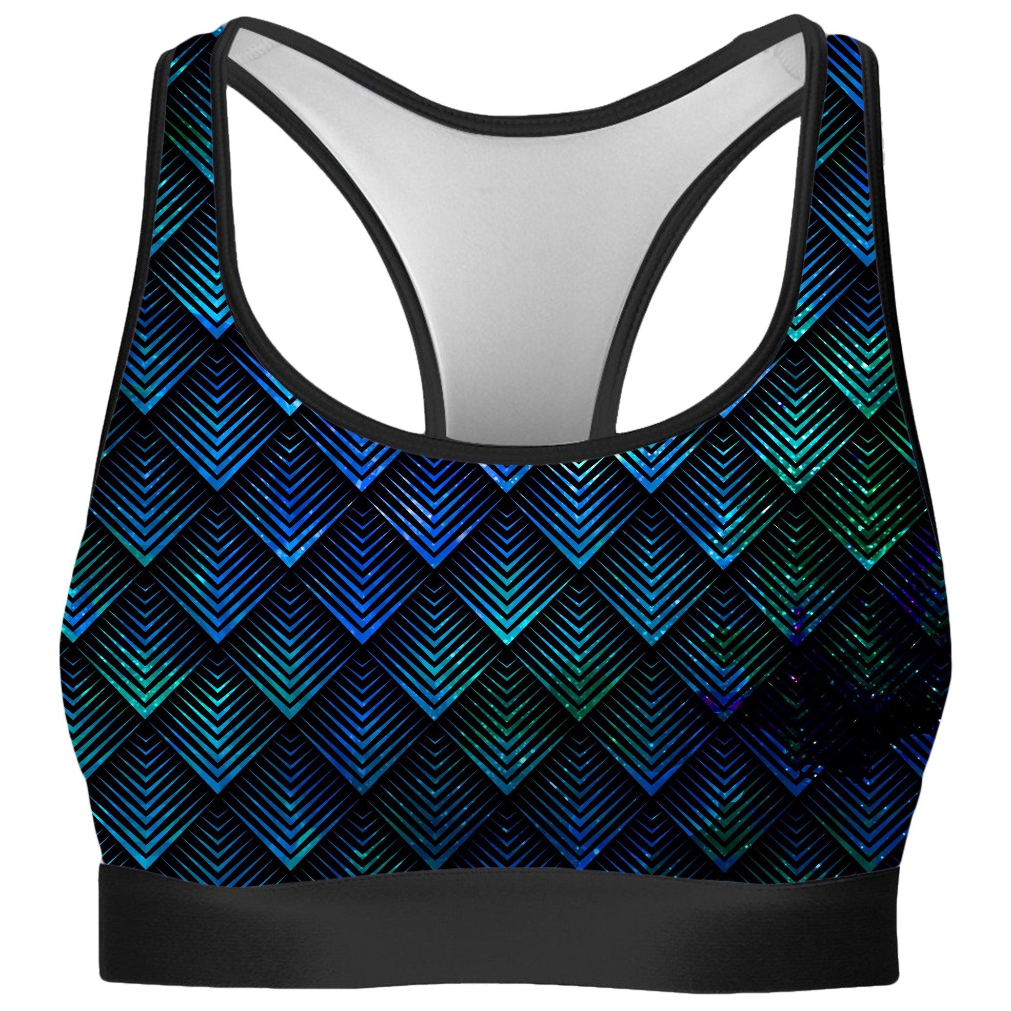 Galactic Dragon Scale Teal Rave Bra