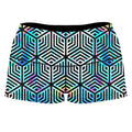 Holographic Hexagon High-Waisted Women's Shorts