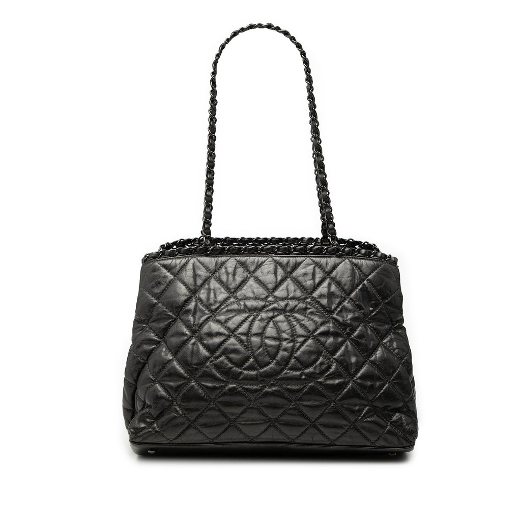 Small Quilted Calfskin Chain Me Tote