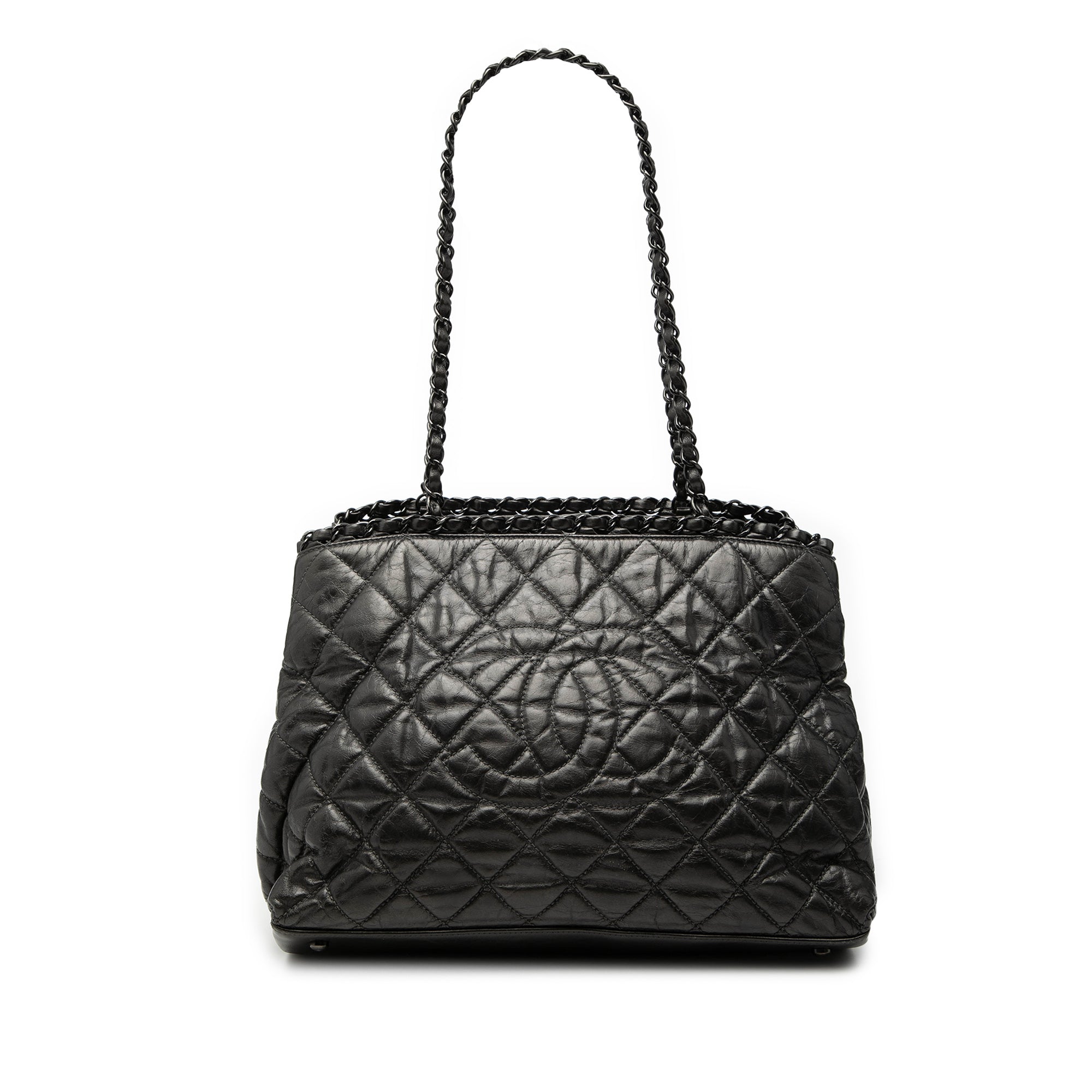 Small Quilted Calfskin Chain Me Tote