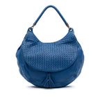 Large Washed Cervo Intrecciato Hobo