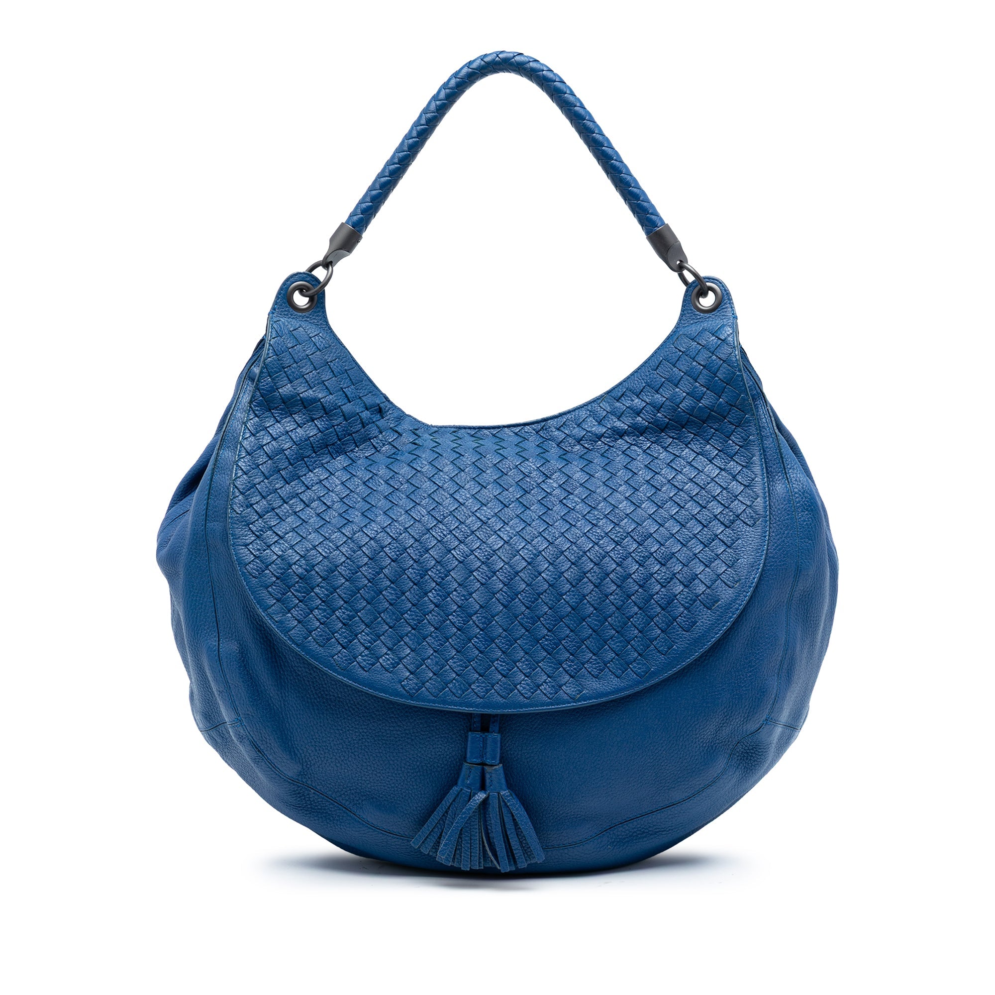 Large Washed Cervo Intrecciato Hobo