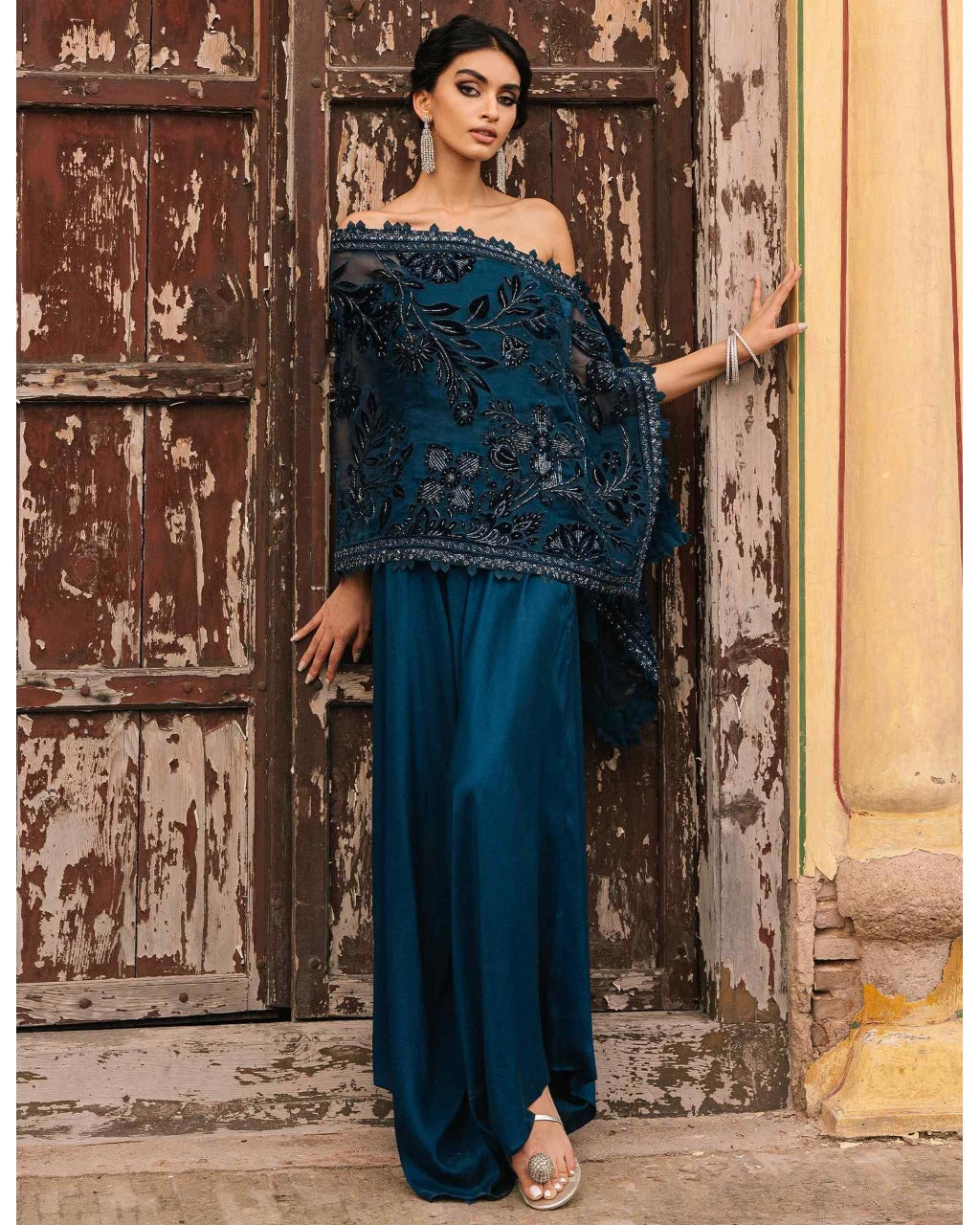 Stella Wrap Stole & Pants Set By KYNAH, Luxury Indian Fashion & Bridal Wear