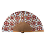 Blue and Red Silk Hand Fan Najma