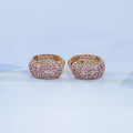Natural Gemstone Pave Huggie Hoop Earrings